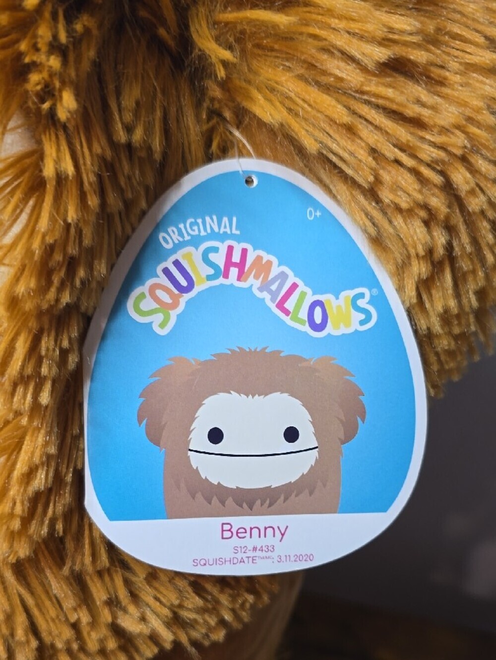 NWT 12" Benny the Bigfoot Squishmallow – Authentic Kellytoy Plush - Picture 2 of 5
